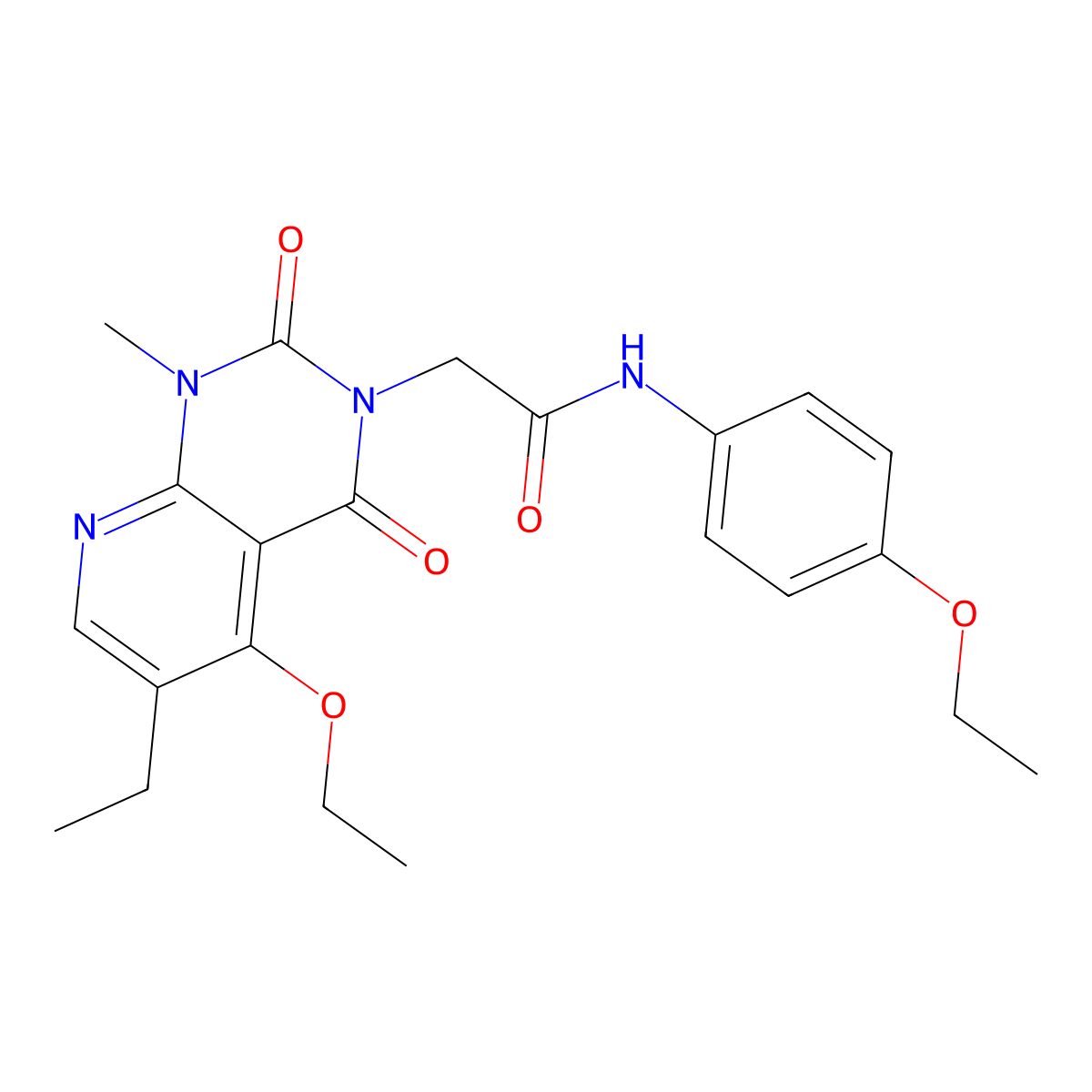 2-(5-ethoxy-6-ethyl-1-methyl-2,4-dioxo-1,2-dihydropyrido[2,3-d]pyrimidin-3(4H)-yl)-N-(4-ethoxyphenyl)acetamide molecular structure, CAS 1005303-51-4
