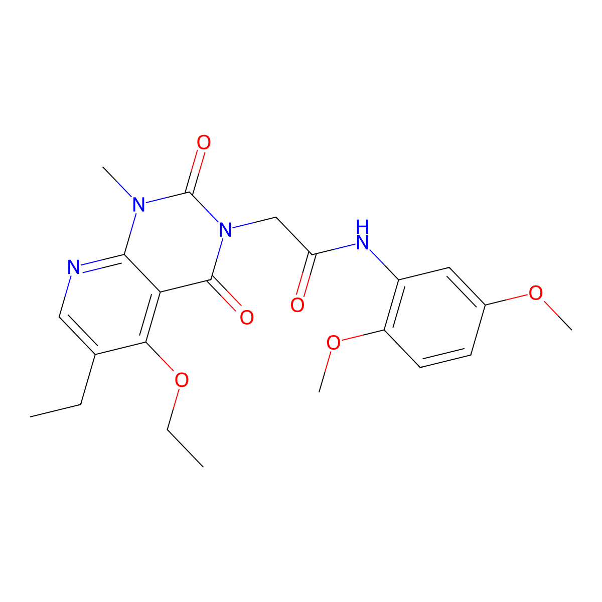 N-(2,5-dimethoxyphenyl)-2-(5-ethoxy-6-ethyl-1-methyl-2,4-dioxo-1,2-dihydropyrido[2,3-d]pyrimidin-3(4H)-yl)acetamide molecular structure, CAS 1005303-53-6