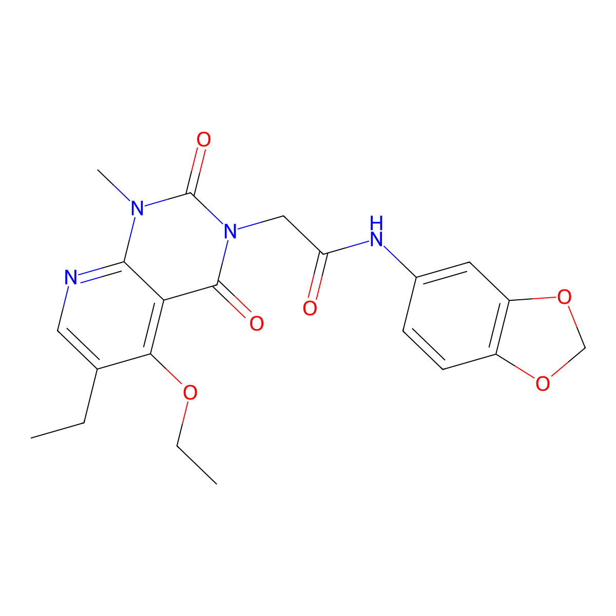 N-(1,3-benzodioxol-5-yl)-2-[5-ethoxy-6-ethyl-1-methyl-2,4-dioxo-1,4-dihydropyrido[2,3-d]pyrimidin-3(2H)-yl]acetamide molecular structure, CAS 1005303-55-8