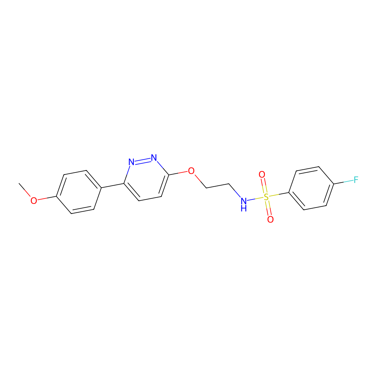 4-fluoro-N-(2-((6-(4-methoxyphenyl)pyridazin-3-yl)oxy)ethyl)benzenesulfonamide molecular structure, CAS 1005303-57-0