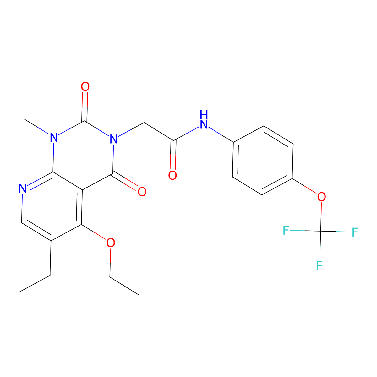 2-(5-ethoxy-6-ethyl-1-methyl-2,4-dioxo-1,2-dihydropyrido[2,3-d]pyrimidin-3(4H)-yl)-N-(4-(trifluoromethoxy)phenyl)acetamide molecular structure, CAS 1005303-60-5