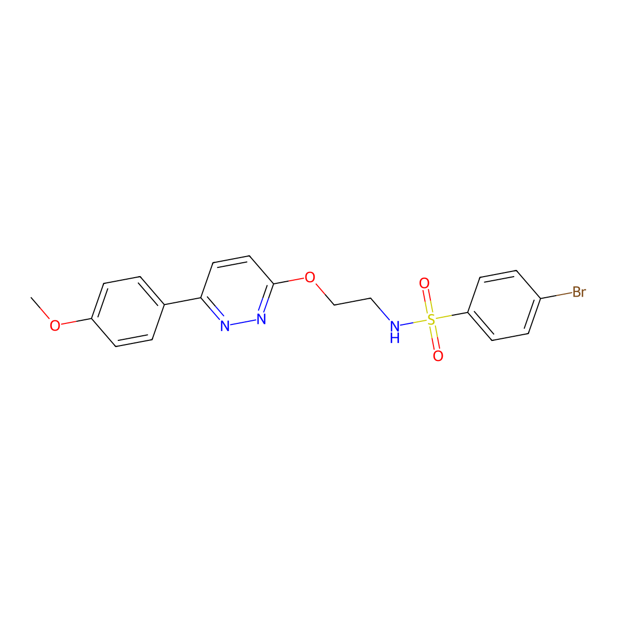 4-bromo-N-(2-((6-(4-methoxyphenyl)pyridazin-3-yl)oxy)ethyl)benzenesulfonamide molecular structure, CAS 1005303-62-7