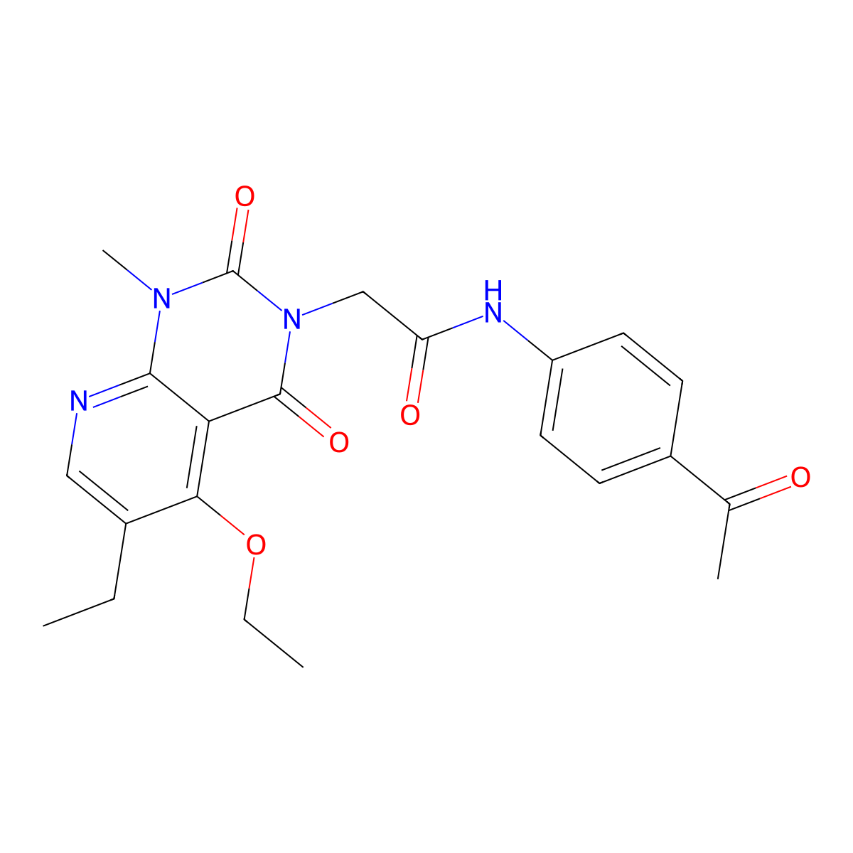 N-(4-acetylphenyl)-2-(5-ethoxy-6-ethyl-1-methyl-2,4-dioxo-1,2-dihydropyrido[2,3-d]pyrimidin-3(4H)-yl)acetamide molecular structure, CAS 1005303-65-0
