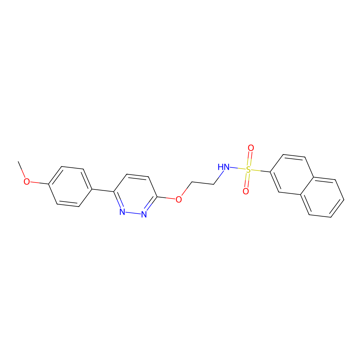 N-(2-((6-(4-methoxyphenyl)pyridazin-3-yl)oxy)ethyl)naphthalene-2-sulfonamide molecular structure, CAS 1005303-67-2