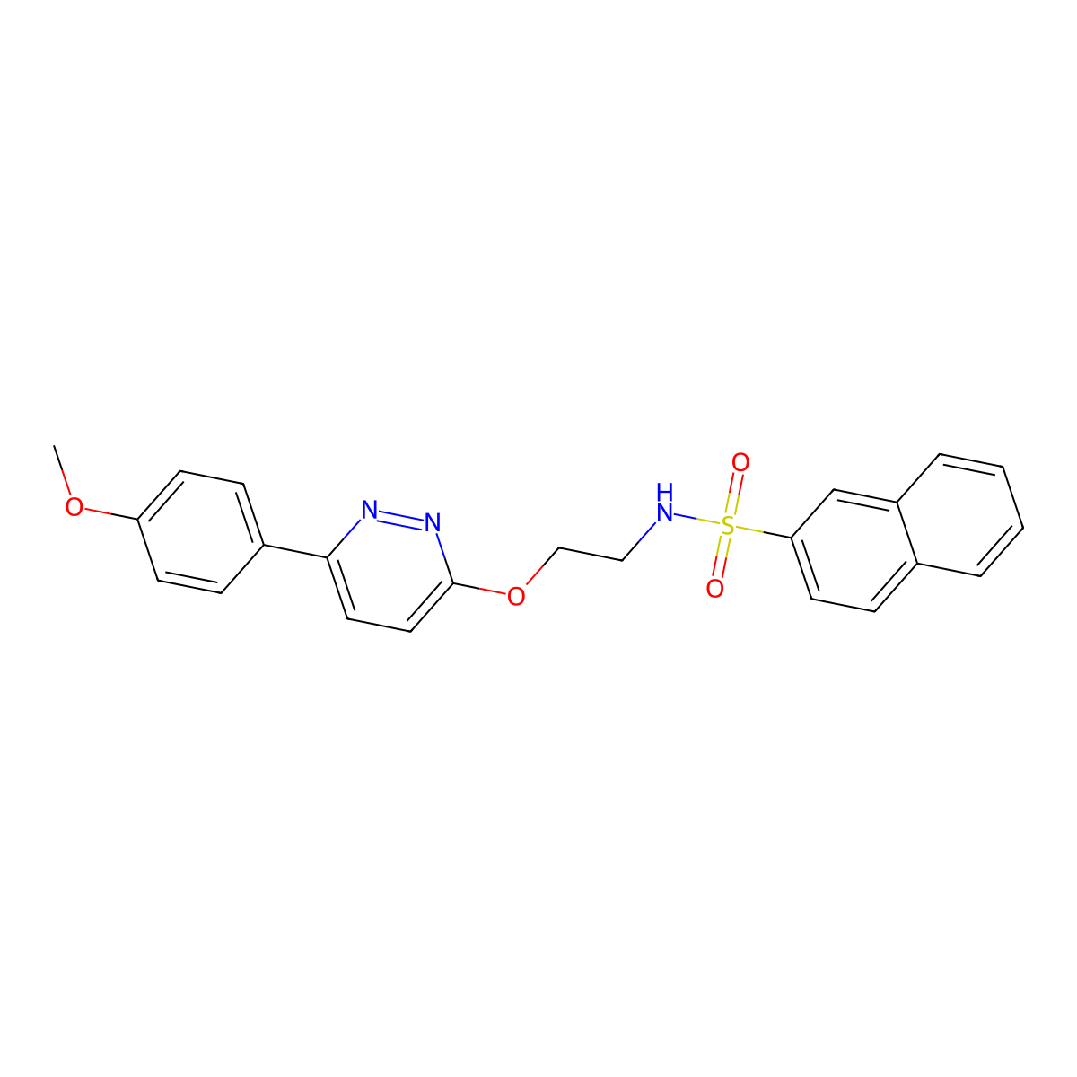 N-(2-((6-(4-methoxyphenyl)pyridazin-3-yl)oxy)ethyl)naphthalene-2-sulfonamide molecular structure, CAS 1005303-67-2