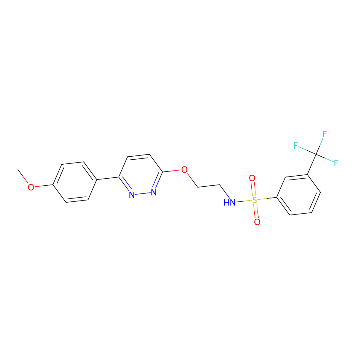 N-(2-((6-(4-methoxyphenyl)pyridazin-3-yl)oxy)ethyl)-3-(trifluoromethyl)benzenesulfonamide molecular structure, CAS 1005303-75-2