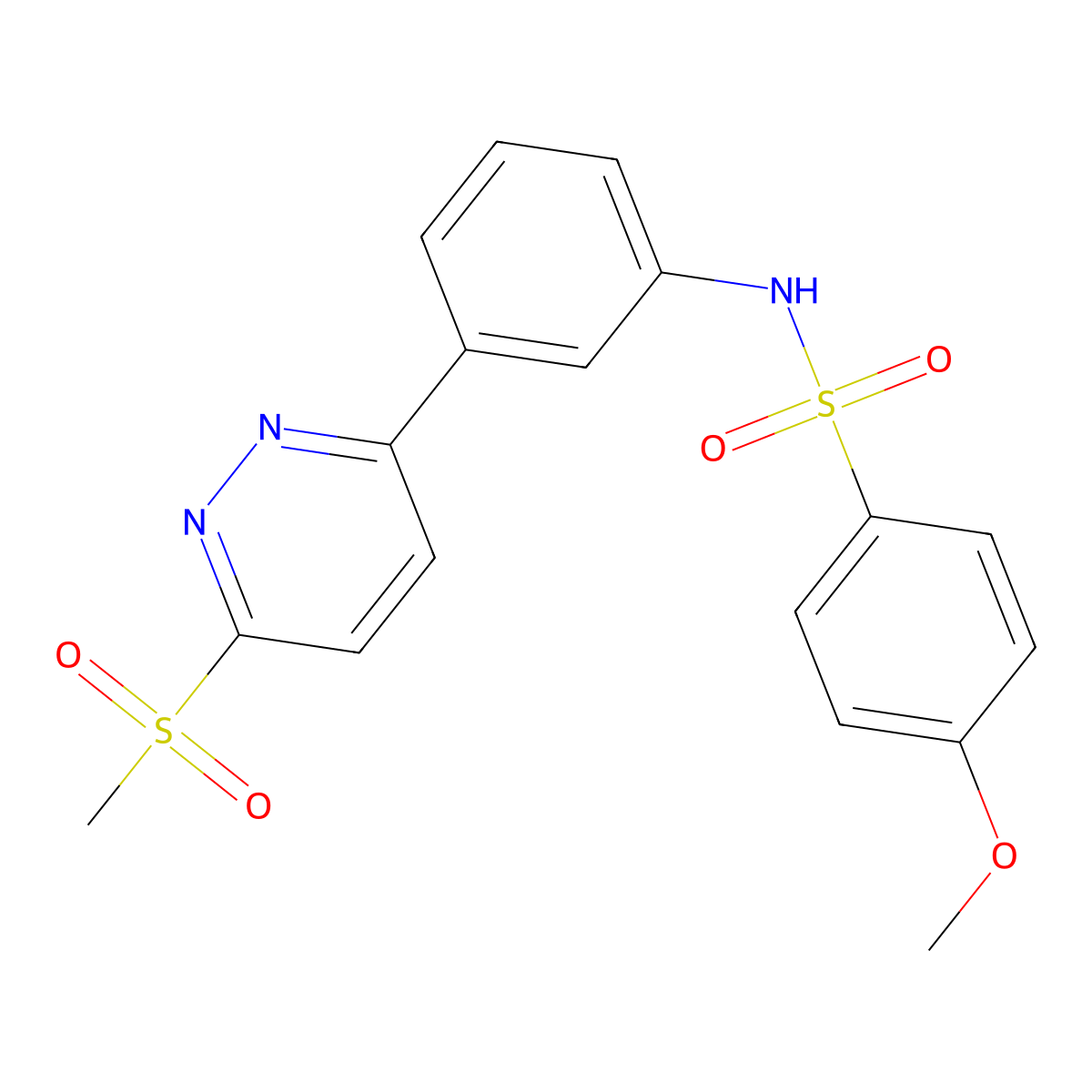 4-methoxy-N-(3-(6-(methylsulfonyl)pyridazin-3-yl)phenyl)benzenesulfonamide molecular structure, CAS 1005303-80-9