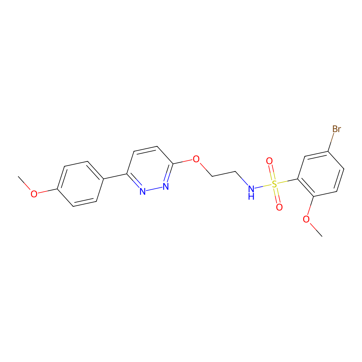 5-bromo-2-methoxy-N-(2-((6-(4-methoxyphenyl)pyridazin-3-yl)oxy)ethyl)benzenesulfonamide molecular structure, CAS 1005303-81-0