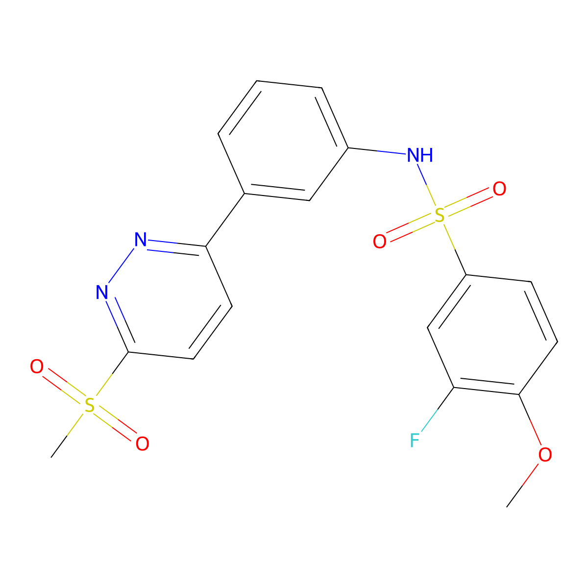 3-fluoro-4-methoxy-N-(3-(6-(methylsulfonyl)pyridazin-3-yl)phenyl)benzenesulfonamide molecular structure, CAS 1005303-86-5