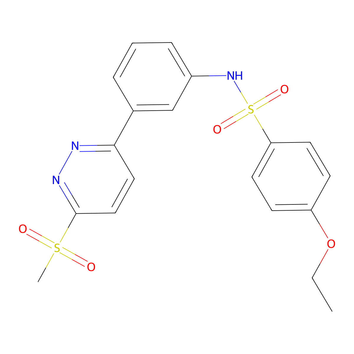 4-ethoxy-N-(3-(6-(methylsulfonyl)pyridazin-3-yl)phenyl)benzenesulfonamide molecular structure, CAS 1005303-89-8