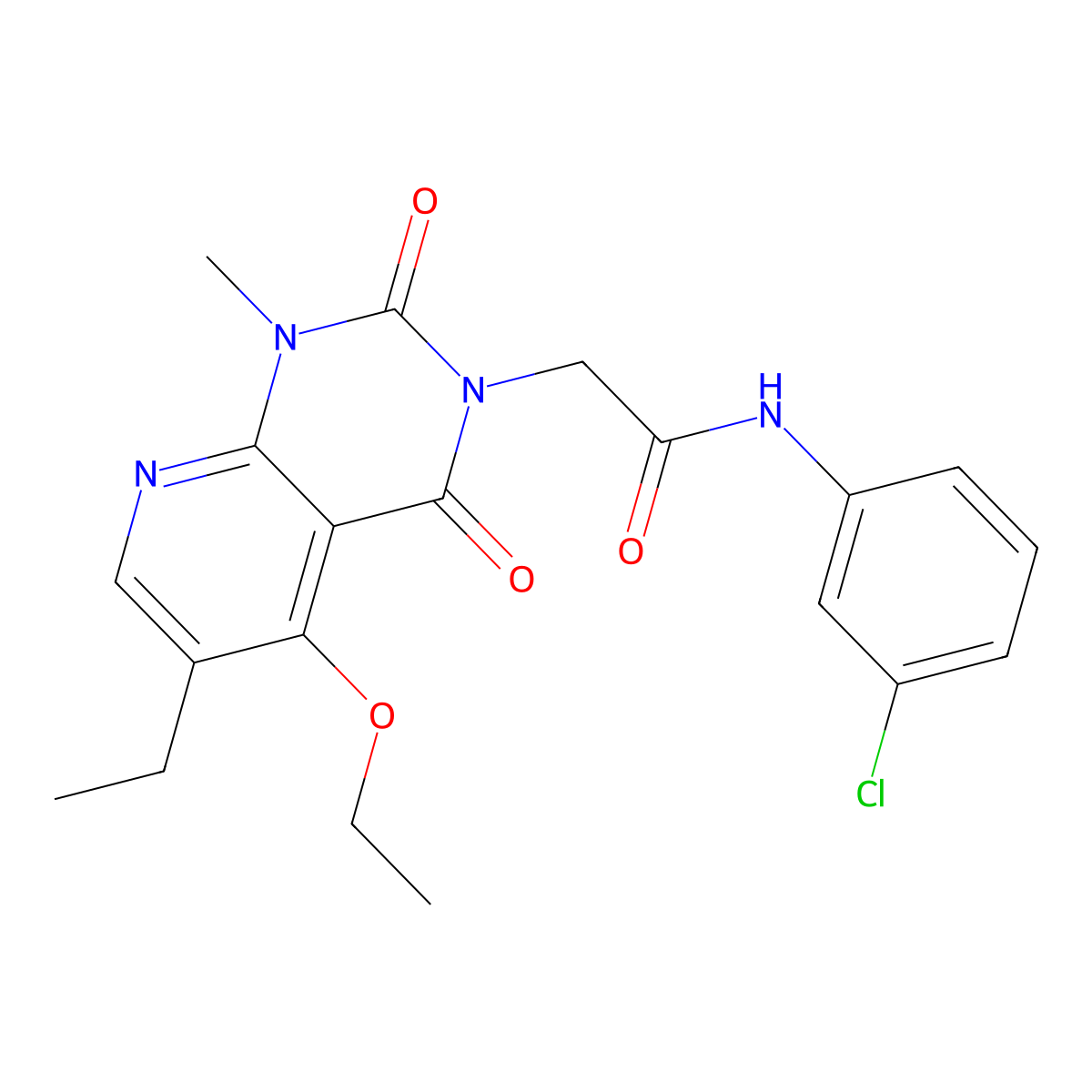 N-(3-chlorophenyl)-2-(5-ethoxy-6-ethyl-1-methyl-2,4-dioxo-1,2-dihydropyrido[2,3-d]pyrimidin-3(4H)-yl)acetamide molecular structure, CAS 1005303-91-2
