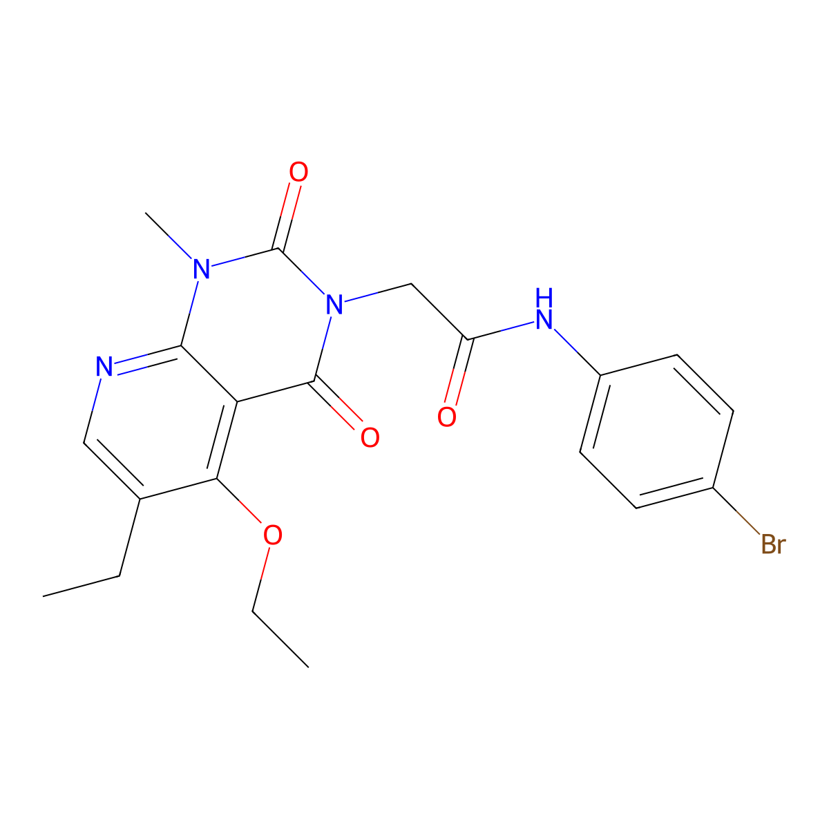 N-(4-bromophenyl)-2-(5-ethoxy-6-ethyl-1-methyl-2,4-dioxo-1,2-dihydropyrido[2,3-d]pyrimidin-3(4H)-yl)acetamide molecular structure, CAS 1005303-94-5