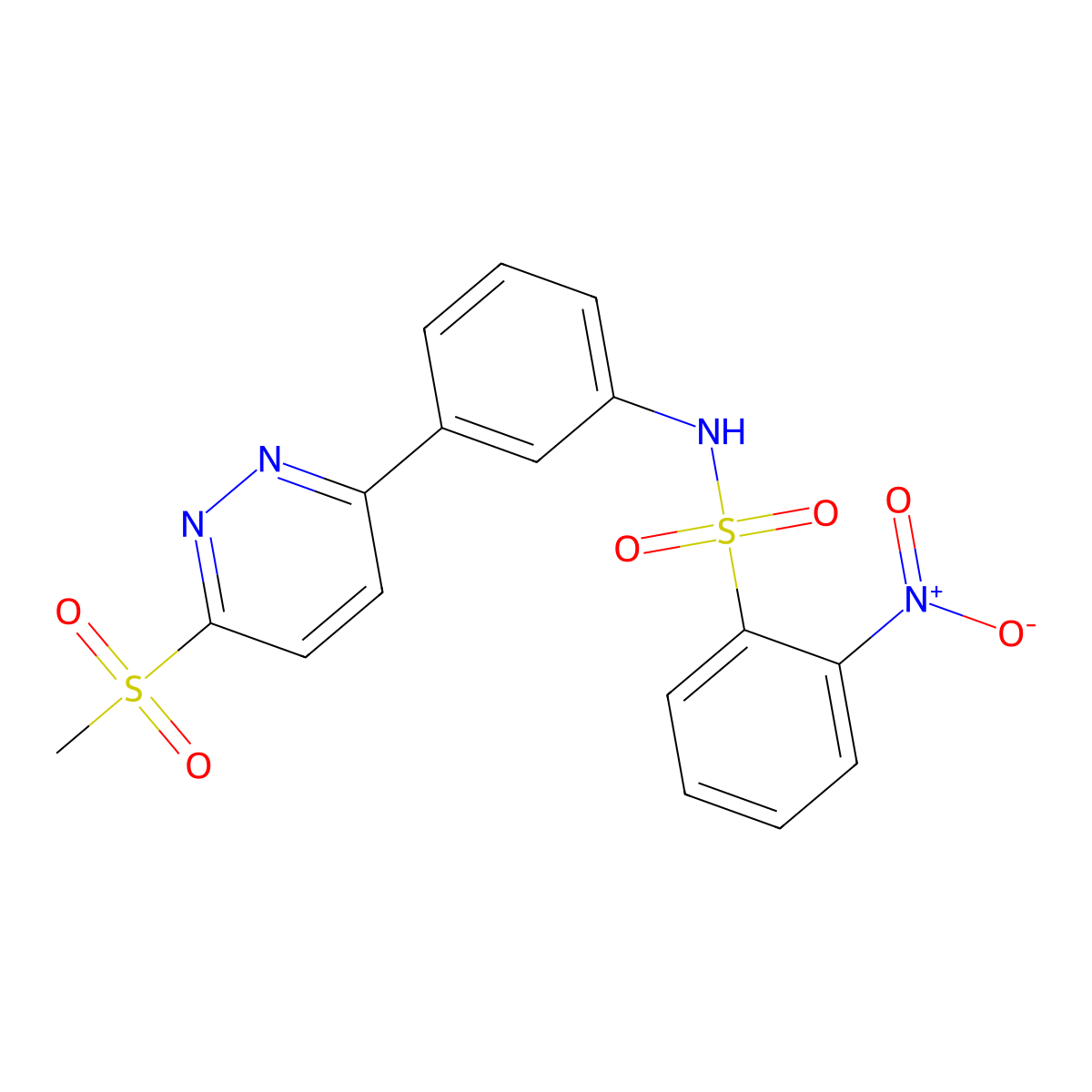 N-(3-(6-(methylsulfonyl)pyridazin-3-yl)phenyl)-2-nitrobenzenesulfonamide molecular structure, CAS 1005303-95-6