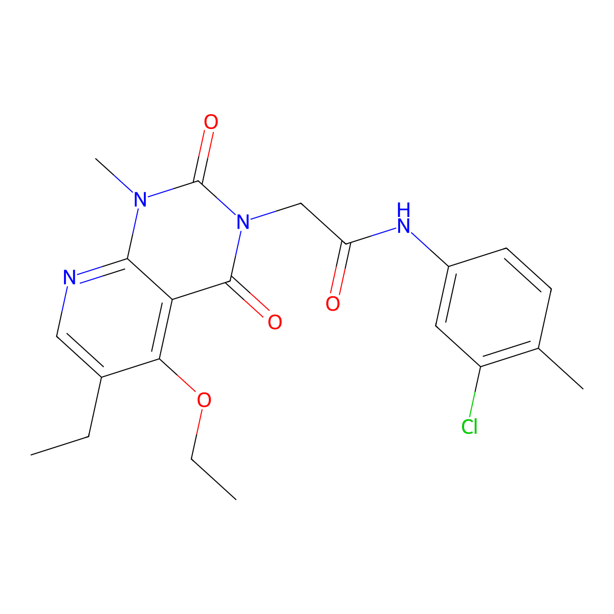 N-(3-chloro-4-methylphenyl)-2-(5-ethoxy-6-ethyl-1-methyl-2,4-dioxo-1,2-dihydropyrido[2,3-d]pyrimidin-3(4H)-yl)acetamide molecular structure, CAS 1005303-97-8