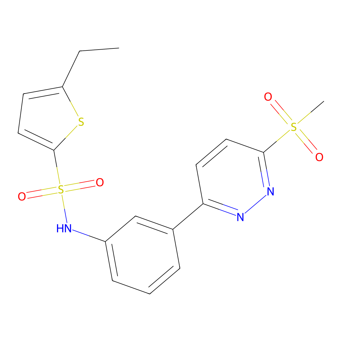 5-ethyl-N-(3-(6-(methylsulfonyl)pyridazin-3-yl)phenyl)thiophene-2-sulfonamide molecular structure, CAS 1005304-01-7