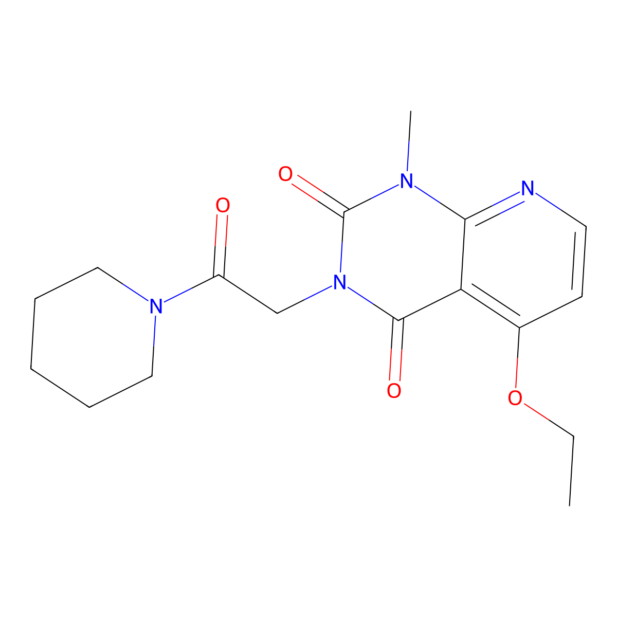 5-ethoxy-1-methyl-3-(2-oxo-2-piperidinoethyl)pyrido[2,3-d]pyrimidine-2,4(1H,3H)-dione molecular structure, CAS 1005304-03-9