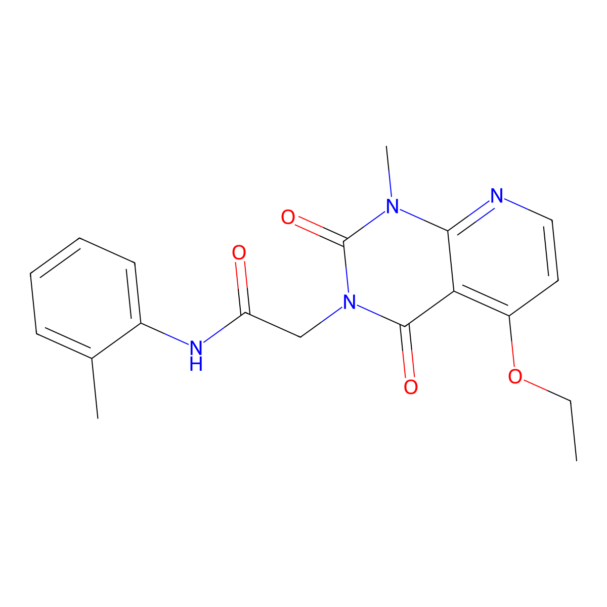 2-(5-ethoxy-1-methyl-2,4-dioxo-1,2-dihydropyrido[2,3-d]pyrimidin-3(4H)-yl)-N-(o-tolyl)acetamide molecular structure, CAS 1005304-07-3