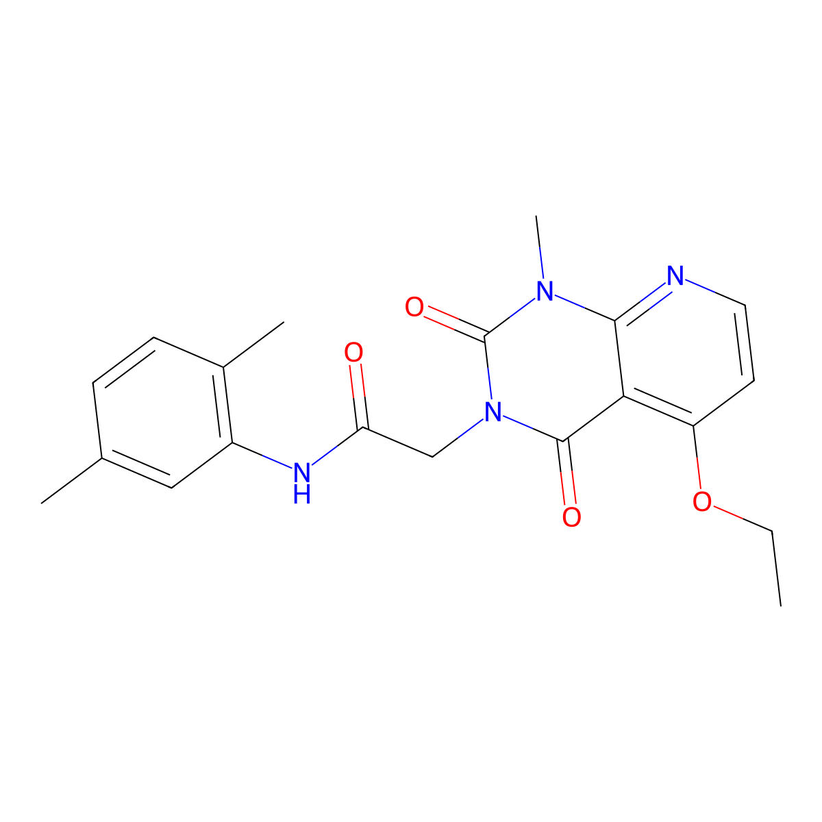 N-(2,5-dimethylphenyl)-2-(5-ethoxy-1-methyl-2,4-dioxopyrido[2,3-d]pyrimidin-3-yl)acetamide molecular structure, CAS 1005304-14-2