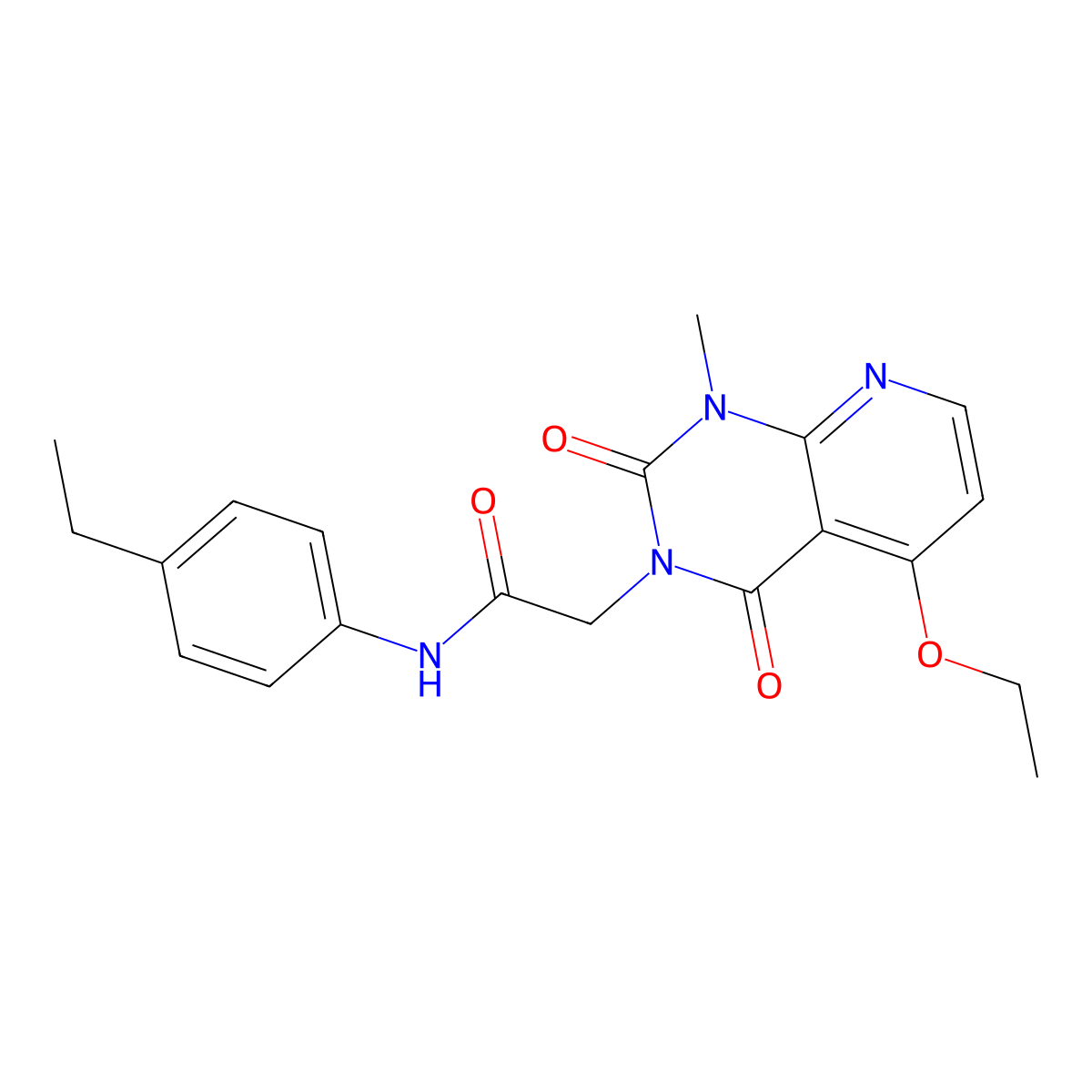 2-(5-ethoxy-1-methyl-2,4-dioxo-1,2-dihydropyrido[2,3-d]pyrimidin-3(4H)-yl)-N-(4-ethylphenyl)acetamide molecular structure, CAS 1005304-22-2
