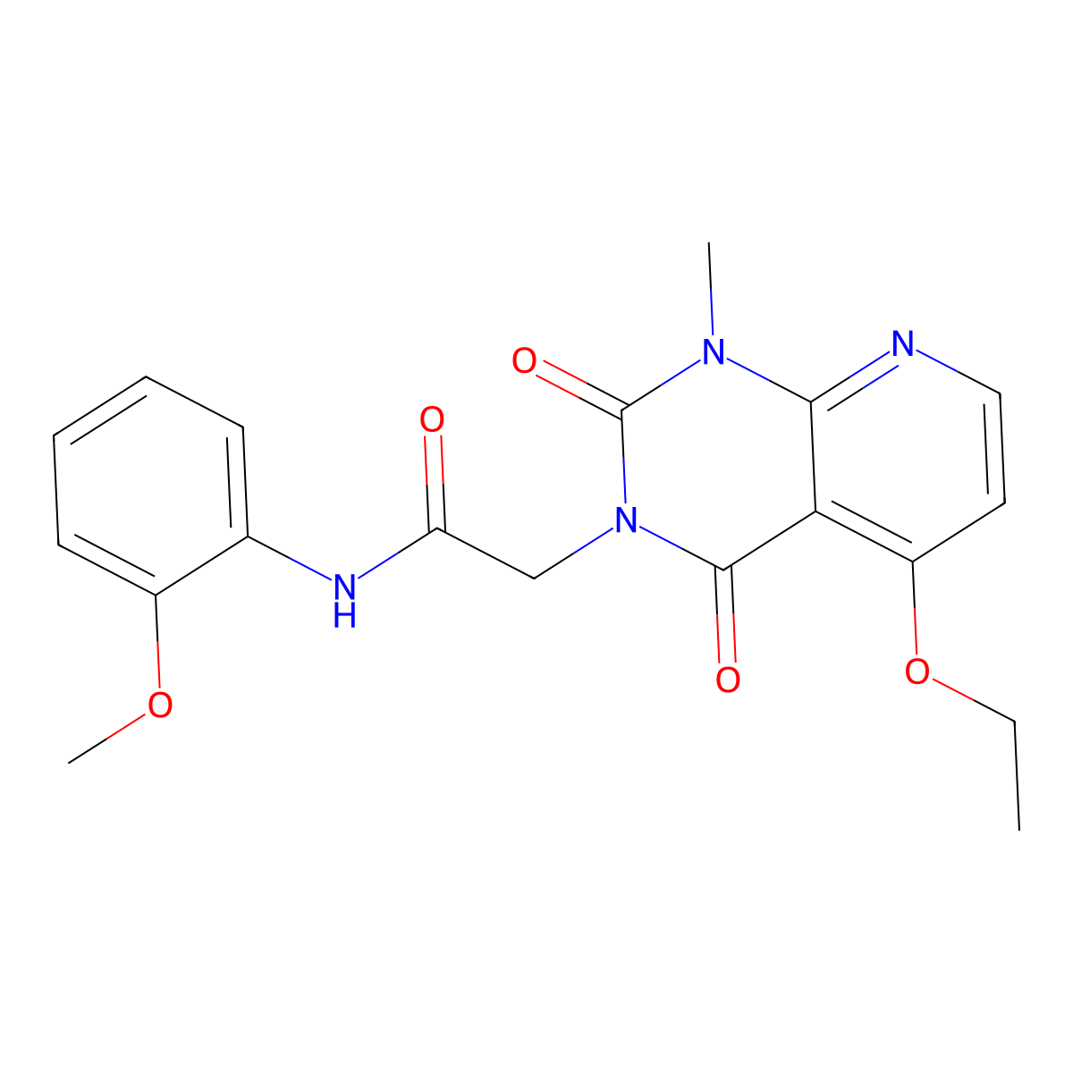 2-(5-ethoxy-1-methyl-2,4-dioxo-1,2-dihydropyrido[2,3-d]pyrimidin-3(4H)-yl)-N-(2-methoxyphenyl)acetamide molecular structure, CAS 1005304-26-6