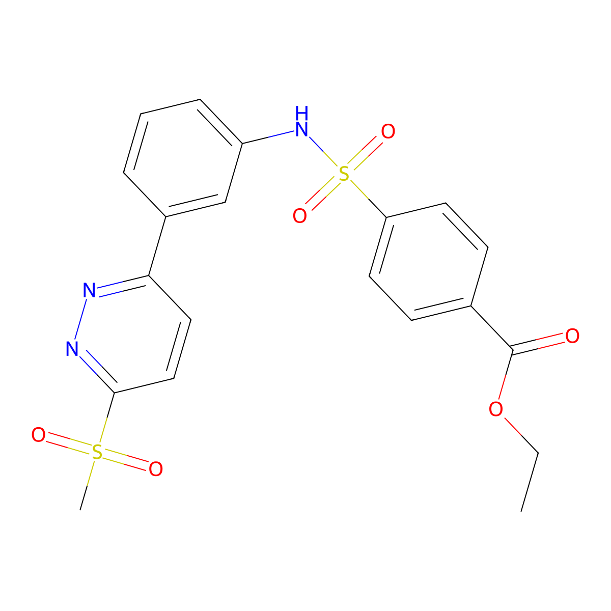 Ethyl 4-[({3-[6-(methylsulfonyl)pyridazin-3-yl]phenyl}amino)sulfonyl]benzoate molecular structure, CAS 1005304-27-7