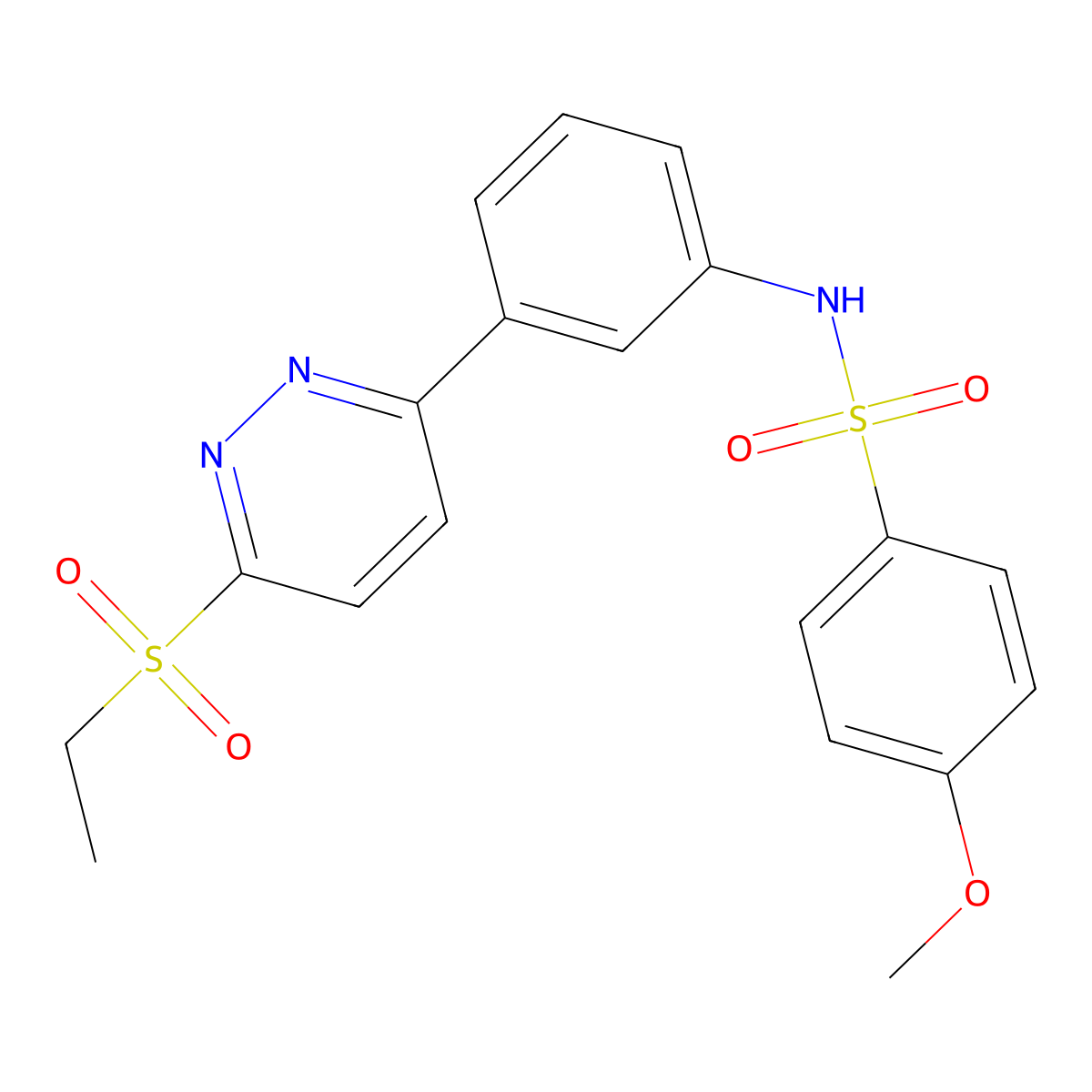 N-(3-(6-(ethylsulfonyl)pyridazin-3-yl)phenyl)-4-methoxybenzenesulfonamide molecular structure, CAS 1005304-30-2