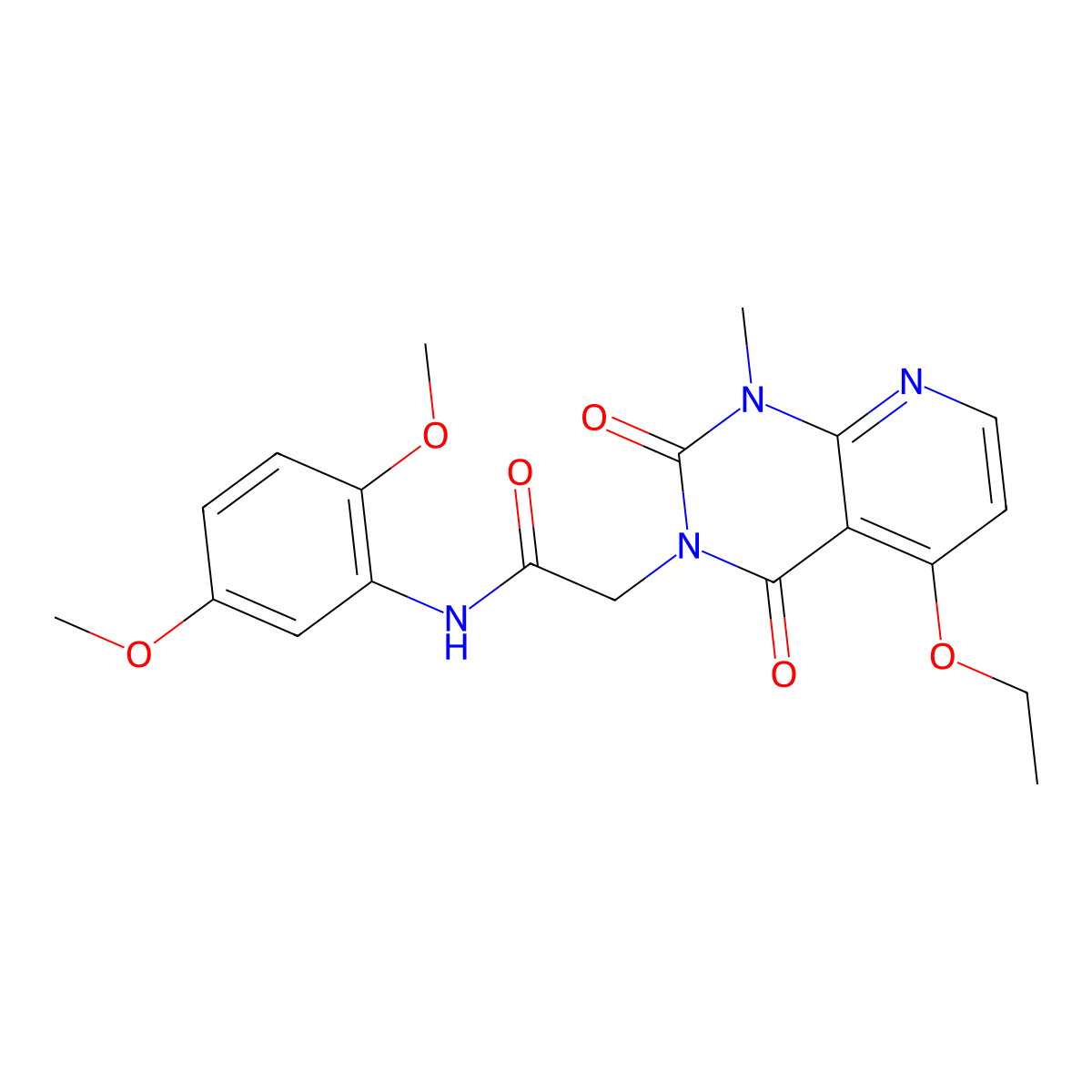 N-(2,5-dimethoxyphenyl)-2-(5-ethoxy-1-methyl-2,4-dioxo-1,2-dihydropyrido[2,3-d]pyrimidin-3(4H)-yl)acetamide molecular structure, CAS 1005304-36-8