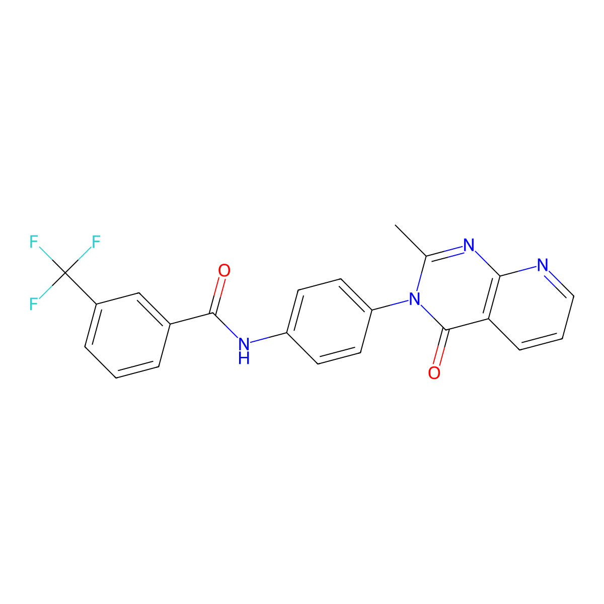 N-(4-(2-methyl-4-oxopyrido[2,3-d]pyrimidin-3(4H)-yl)phenyl)-3-(trifluoromethyl)benzamide molecular structure, CAS 1005304-37-9