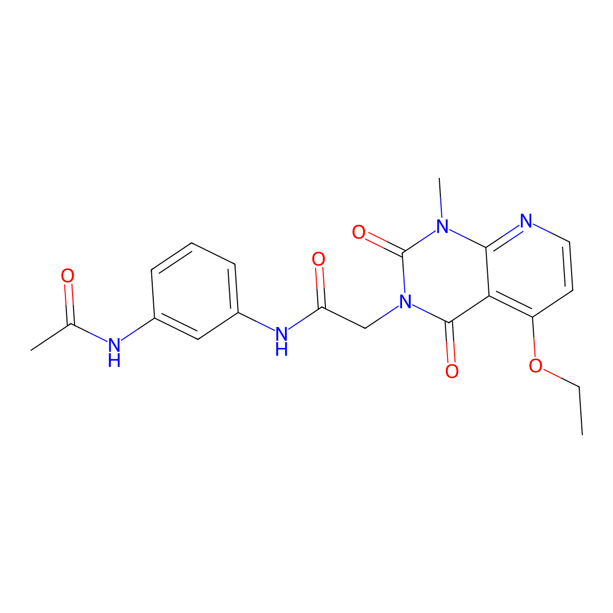 N-(3-acetamidophenyl)-2-(5-ethoxy-1-methyl-2,4-dioxo-1,2-dihydropyrido[2,3-d]pyrimidin-3(4H)-yl)acetamide molecular structure, CAS 1005304-56-2