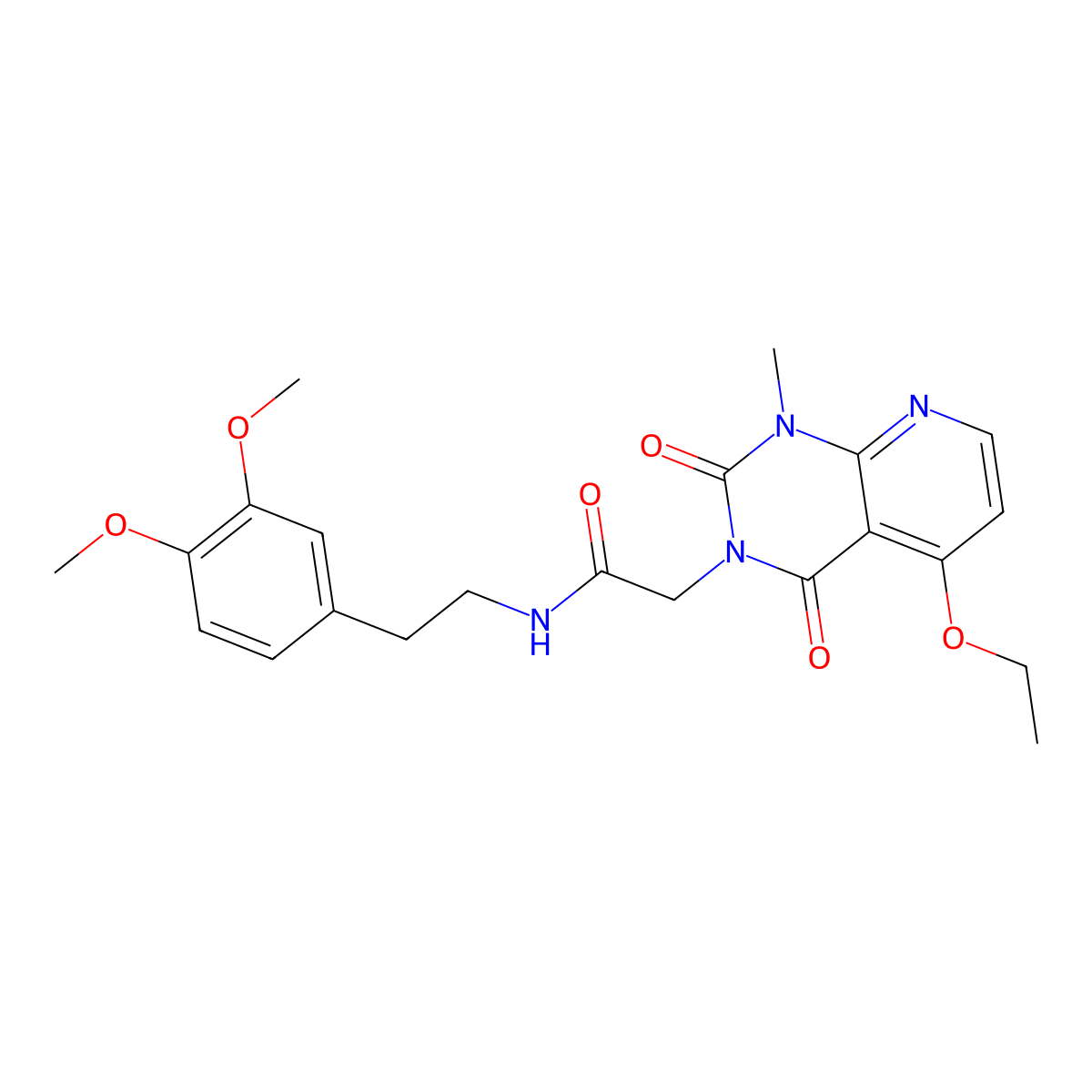 N-(3,4-dimethoxyphenethyl)-2-(5-ethoxy-1-methyl-2,4-dioxo-1,2-dihydropyrido[2,3-d]pyrimidin-3(4H)-yl)acetamide molecular structure, CAS 1005304-70-0