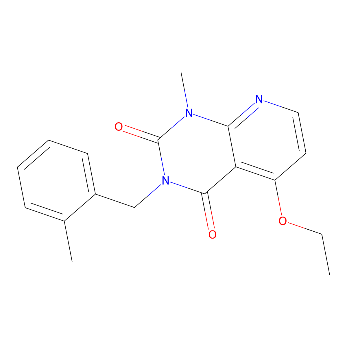 5-ethoxy-1-methyl-3-(2-methylbenzyl)pyrido[2,3-d]pyrimidine-2,4(1H,3H)-dione molecular structure, CAS 1005304-78-8