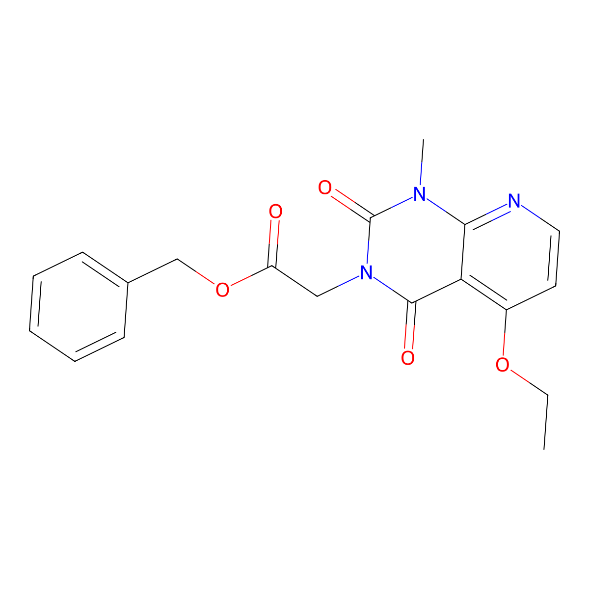 benzyl 2-(5-ethoxy-1-methyl-2,4-dioxo-1,2-dihydropyrido[2,3-d]pyrimidin-3(4H)-yl)acetate molecular structure, CAS 1005304-86-8