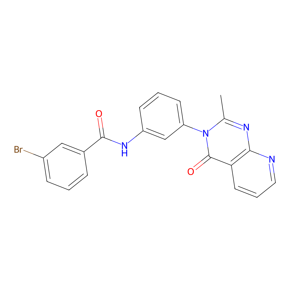 3-bromo-N-(3-(2-methyl-4-oxopyrido[2,3-d]pyrimidin-3(4H)-yl)phenyl)benzamide molecular structure, CAS 1005304-87-9