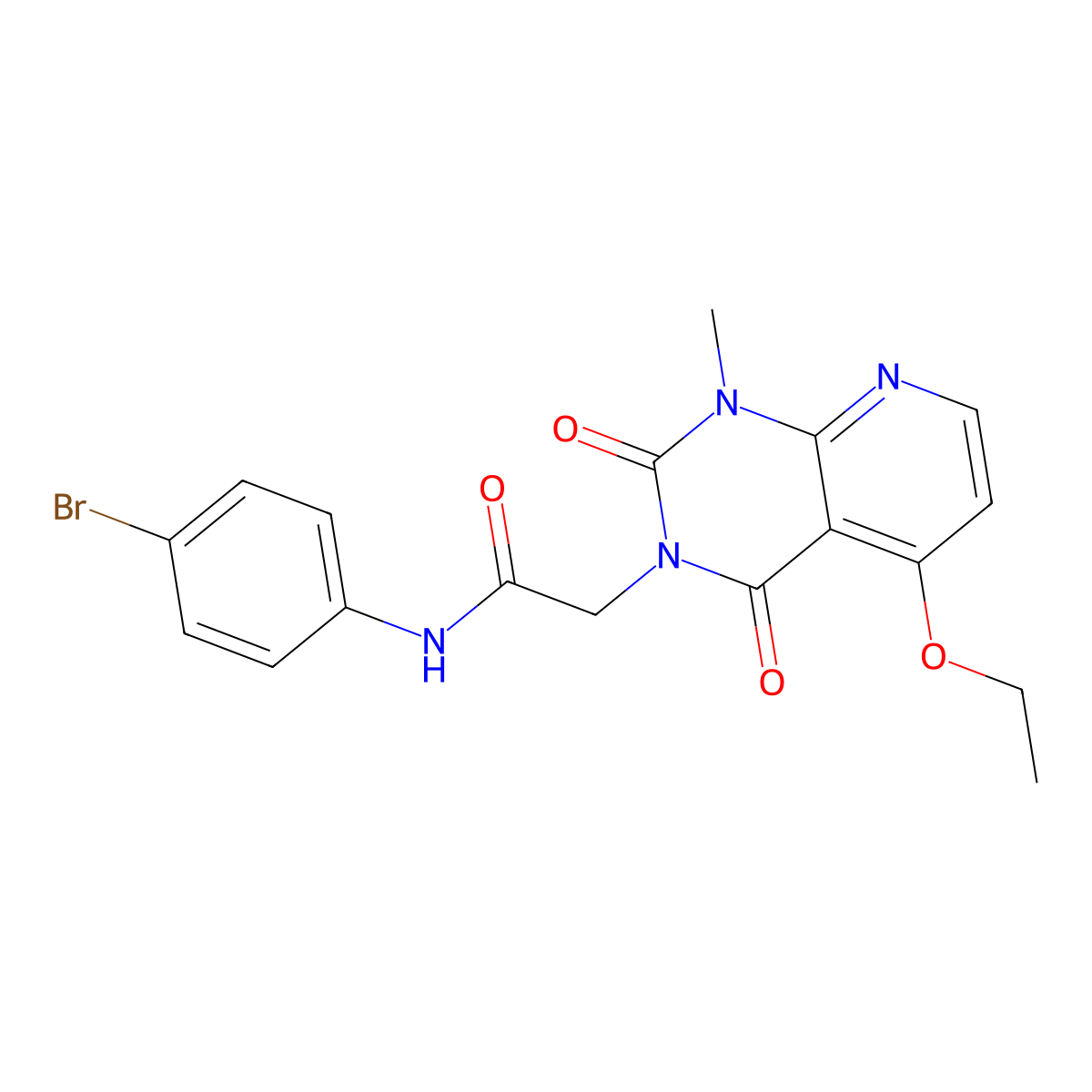 N-(4-bromophenyl)-2-(5-ethoxy-1-methyl-2,4-dioxo-1,2-dihydropyrido[2,3-d]pyrimidin-3(4H)-yl)acetamide molecular structure, CAS 1005304-92-6