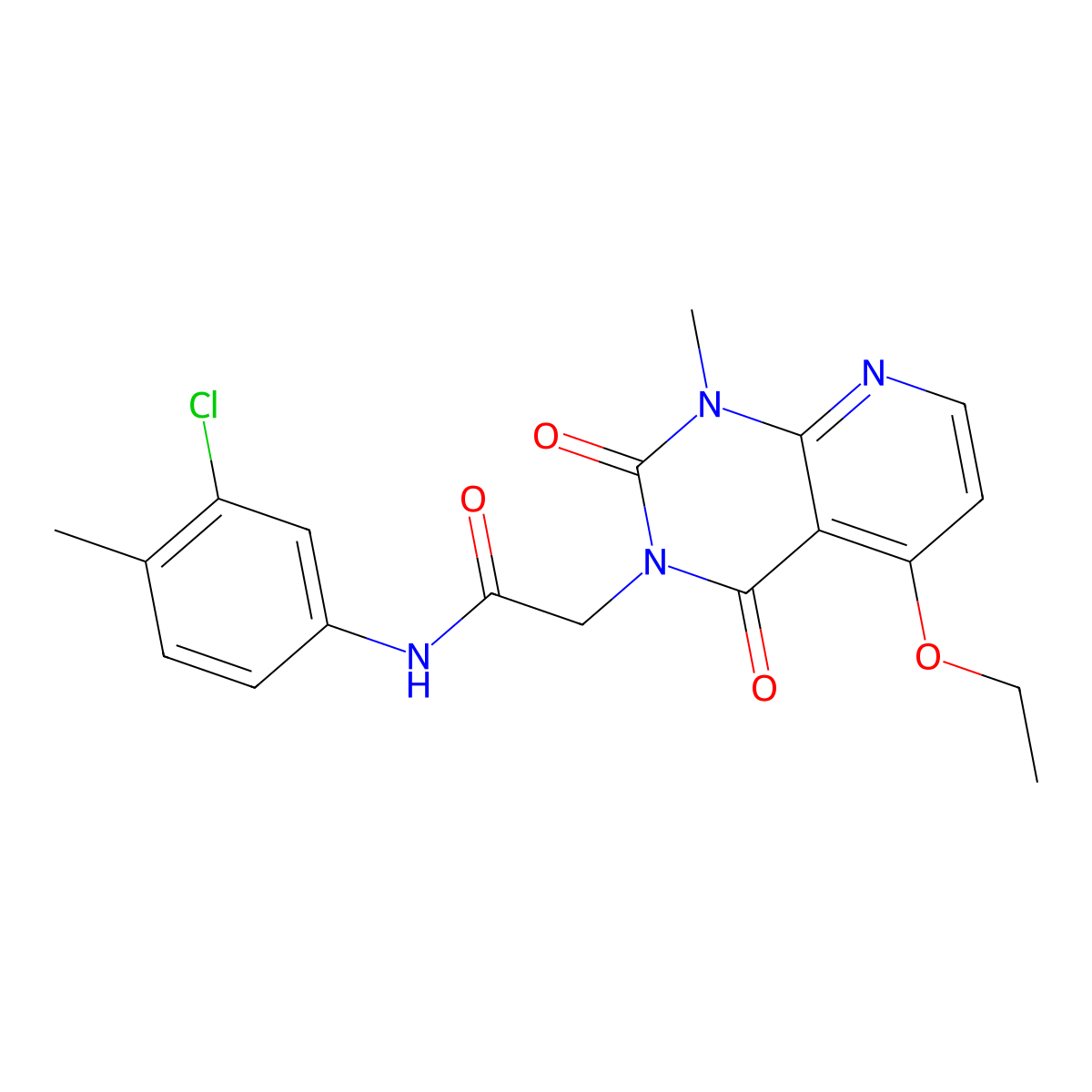 N-(3-chloro-4-methylphenyl)-2-(5-ethoxy-1-methyl-2,4-dioxo-1,2-dihydropyrido[2,3-d]pyrimidin-3(4H)-yl)acetamide molecular structure, CAS 1005304-94-8