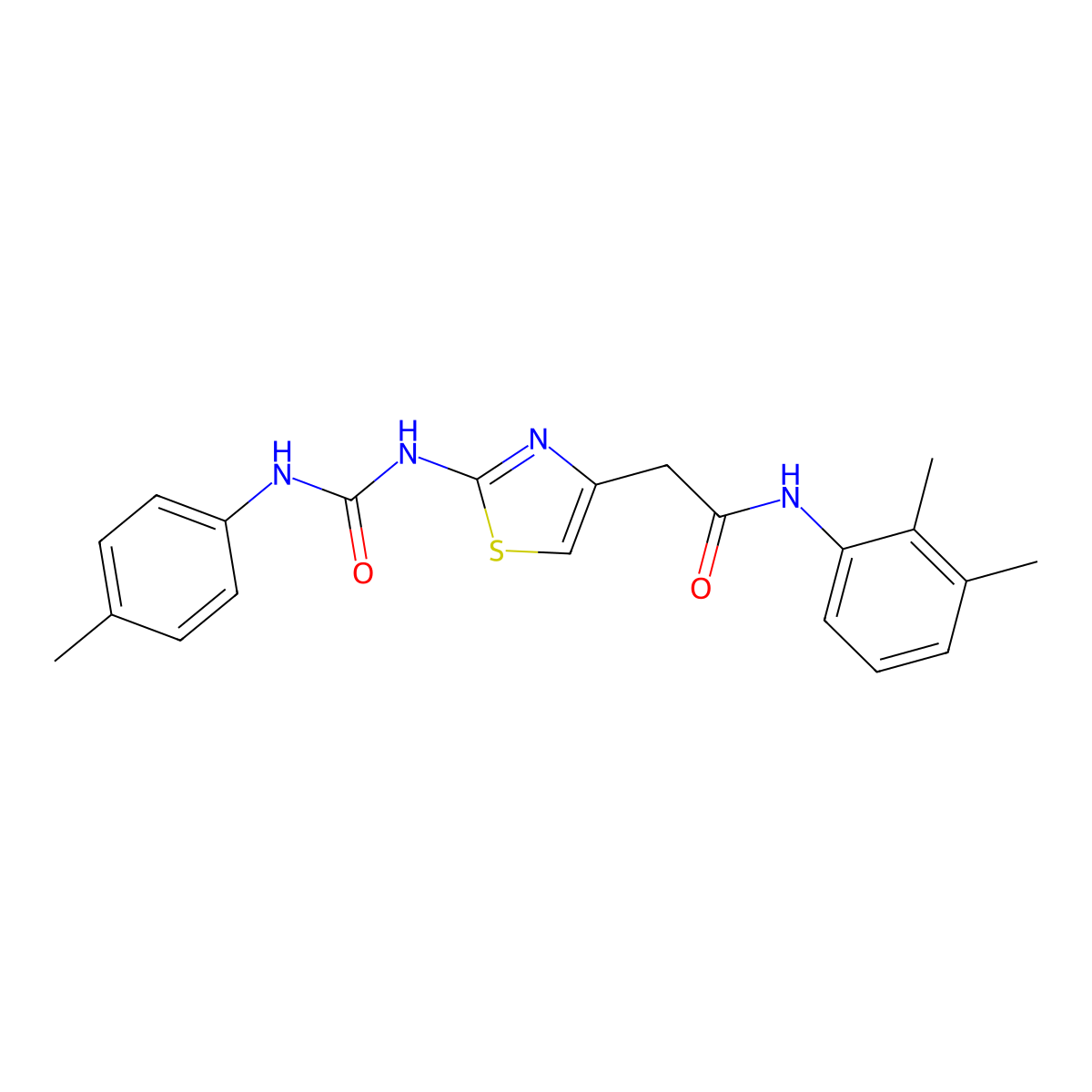 N-(2,3-dimethylphenyl)-2-(2-(3-(p-tolyl)ureido)thiazol-4-yl)acetamide molecular structure, CAS 1005305-25-8