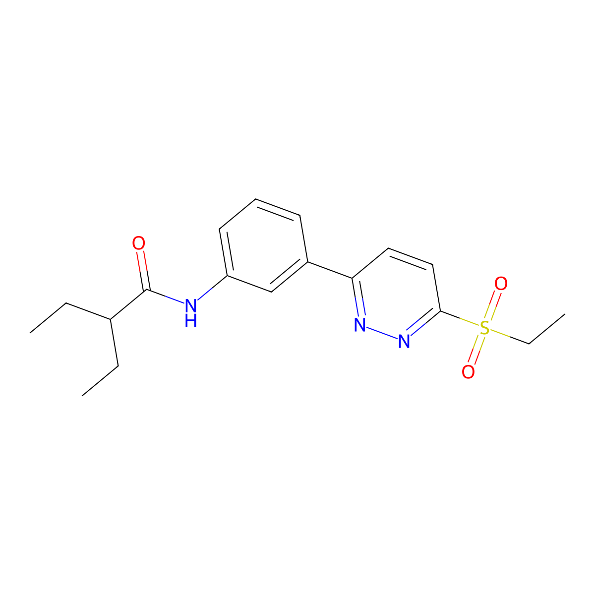 2-ethyl-N-(3-(6-(ethylsulfonyl)pyridazin-3-yl)phenyl)butanamide molecular structure, CAS 1005305-42-9
