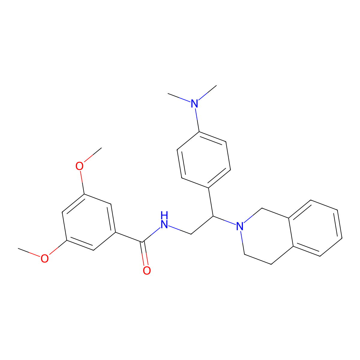 N-(2-(3,4-dihydroisoquinolin-2(1H)-yl)-2-(4-(dimethylamino)phenyl)ethyl)-3,5-dimethoxybenzamide molecular structure, CAS 1005305-49-6