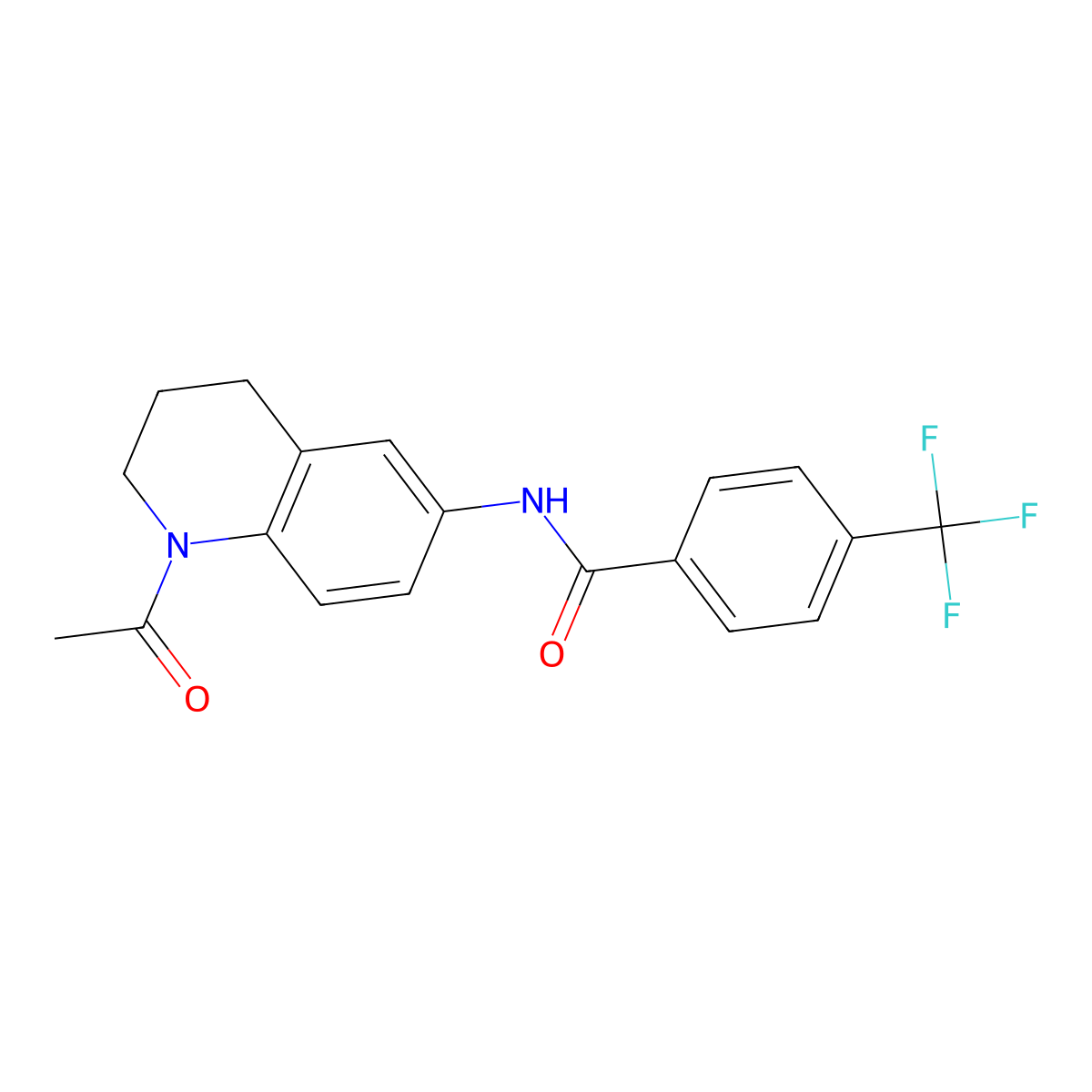 N-(1-acetyl-1,2,3,4-tetrahydroquinolin-6-yl)-4-(trifluoromethyl)benzamide molecular structure, CAS 1005305-59-8