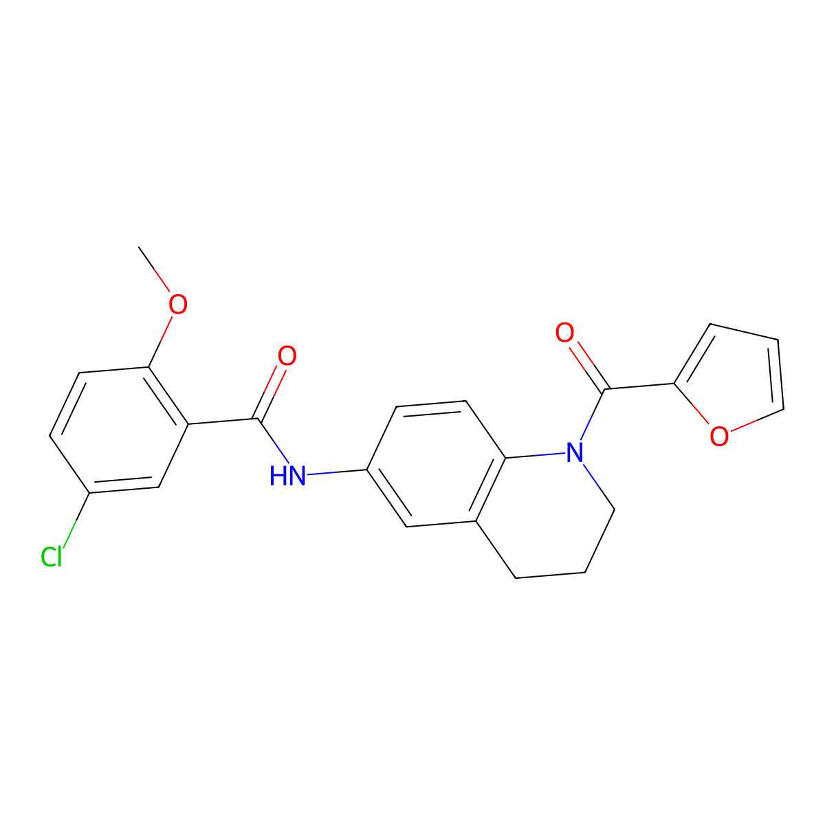 5-chloro-N-[1-(furan-2-carbonyl)-1,2,3,4-tetrahydroquinolin-6-yl]-2-methoxybenzamide molecular structure, CAS 1005305-65-6
