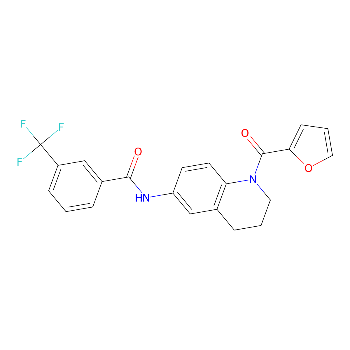 N-[1-(furan-2-carbonyl)-1,2,3,4-tetrahydroquinolin-6-yl]-3-(trifluoromethyl)benzamide molecular structure, CAS 1005305-67-8