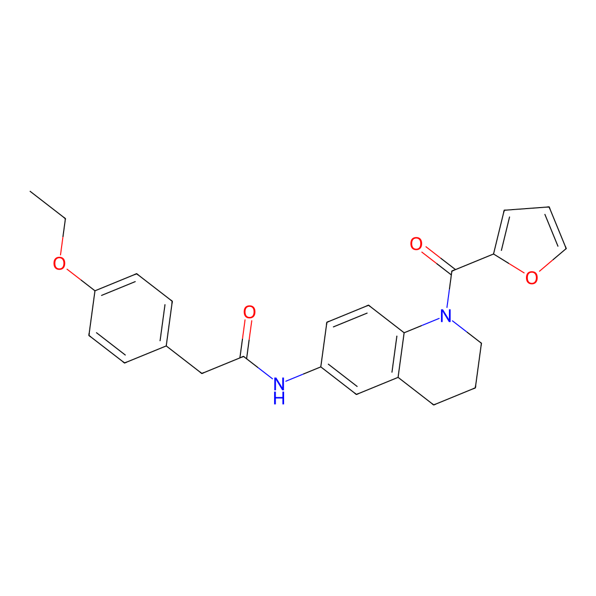 2-(4-ethoxyphenyl)-N-[1-(furan-2-carbonyl)-1,2,3,4-tetrahydroquinolin-6-yl]acetamide molecular structure, CAS 1005305-68-9