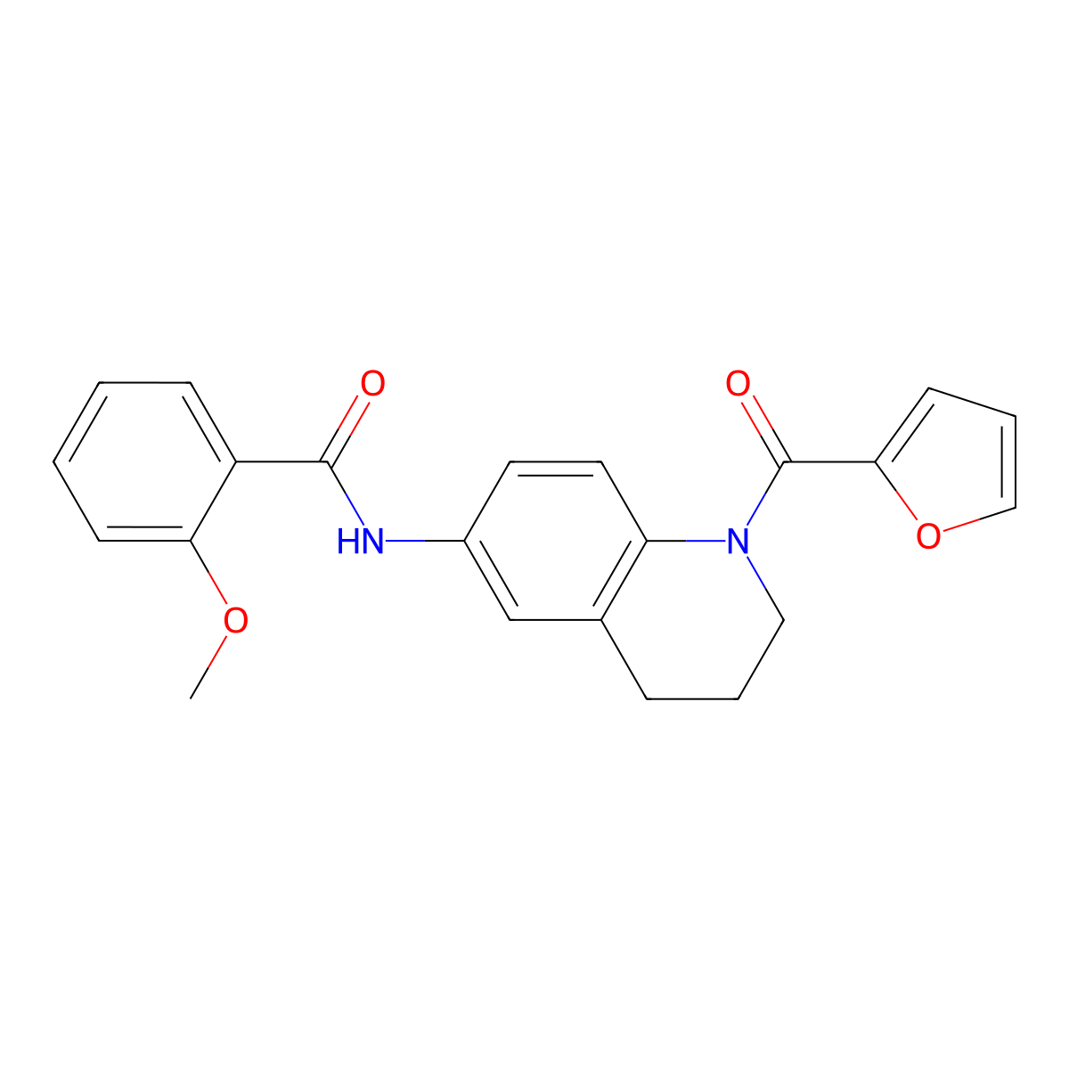 N-[1-(furan-2-carbonyl)-1,2,3,4-tetrahydroquinolin-6-yl]-2-methoxybenzamide molecular structure, CAS 1005305-71-4