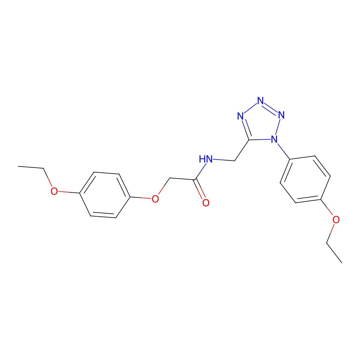 2-(4-ethoxyphenoxy)-N-((1-(4-ethoxyphenyl)-1H-tetrazol-5-yl)methyl)acetamide molecular structure, CAS 1005305-76-9