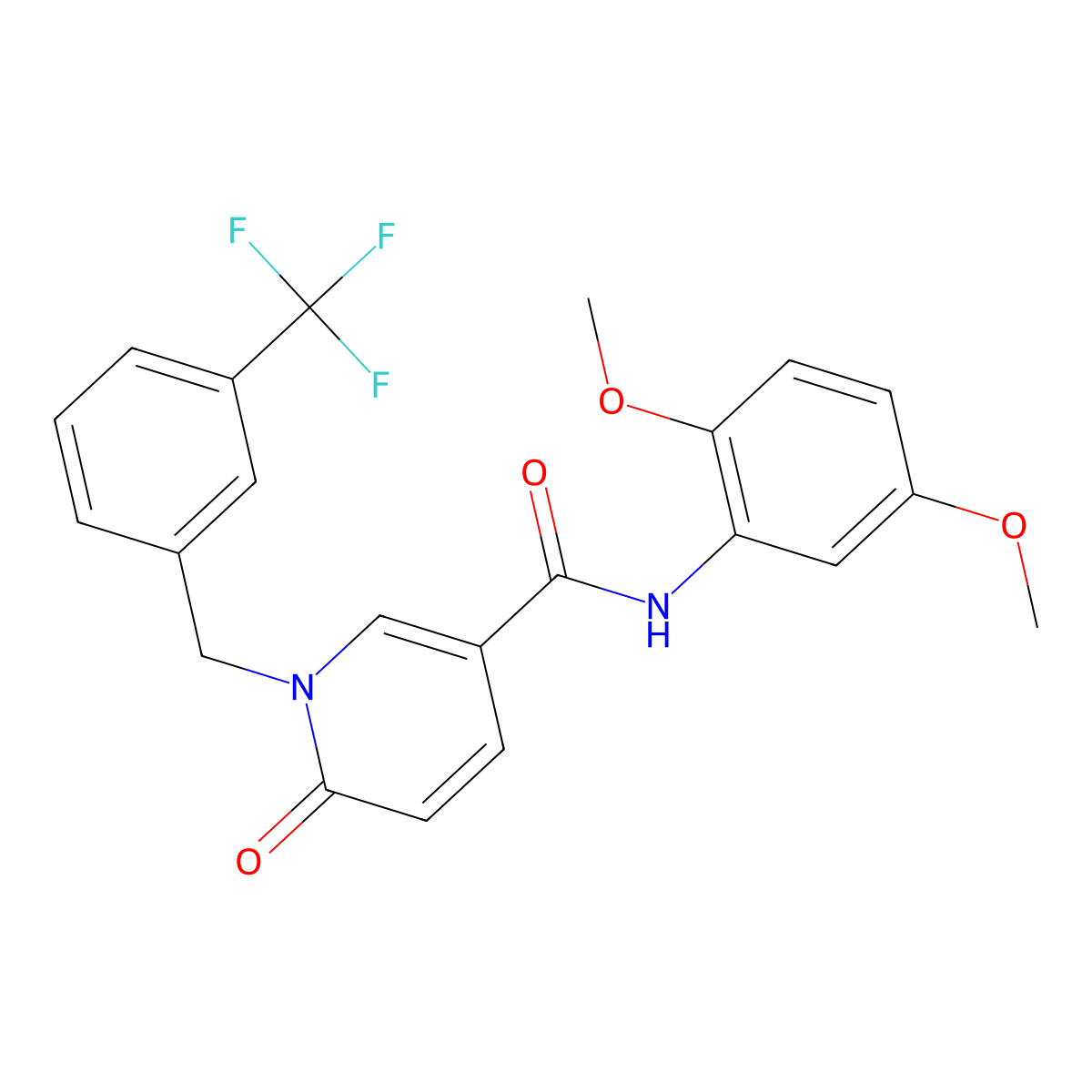 N-(2,5-dimethoxyphenyl)-6-oxo-1-(3-(trifluoromethyl)benzyl)-1,6-dihydropyridine-3-carboxamide molecular structure, CAS 1005305-88-3