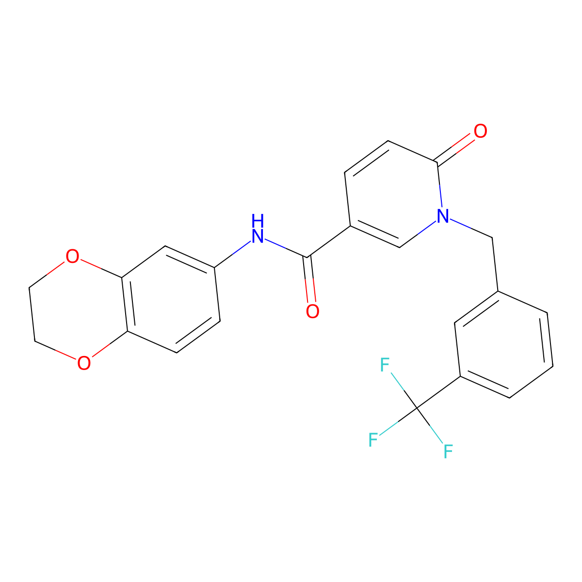 N-(2,3-dihydro-1,4-benzodioxin-6-yl)-6-oxo-1-[3-(trifluoromethyl)benzyl]-1,6-dihydropyridine-3-carboxamide molecular structure, CAS 1005305-90-7