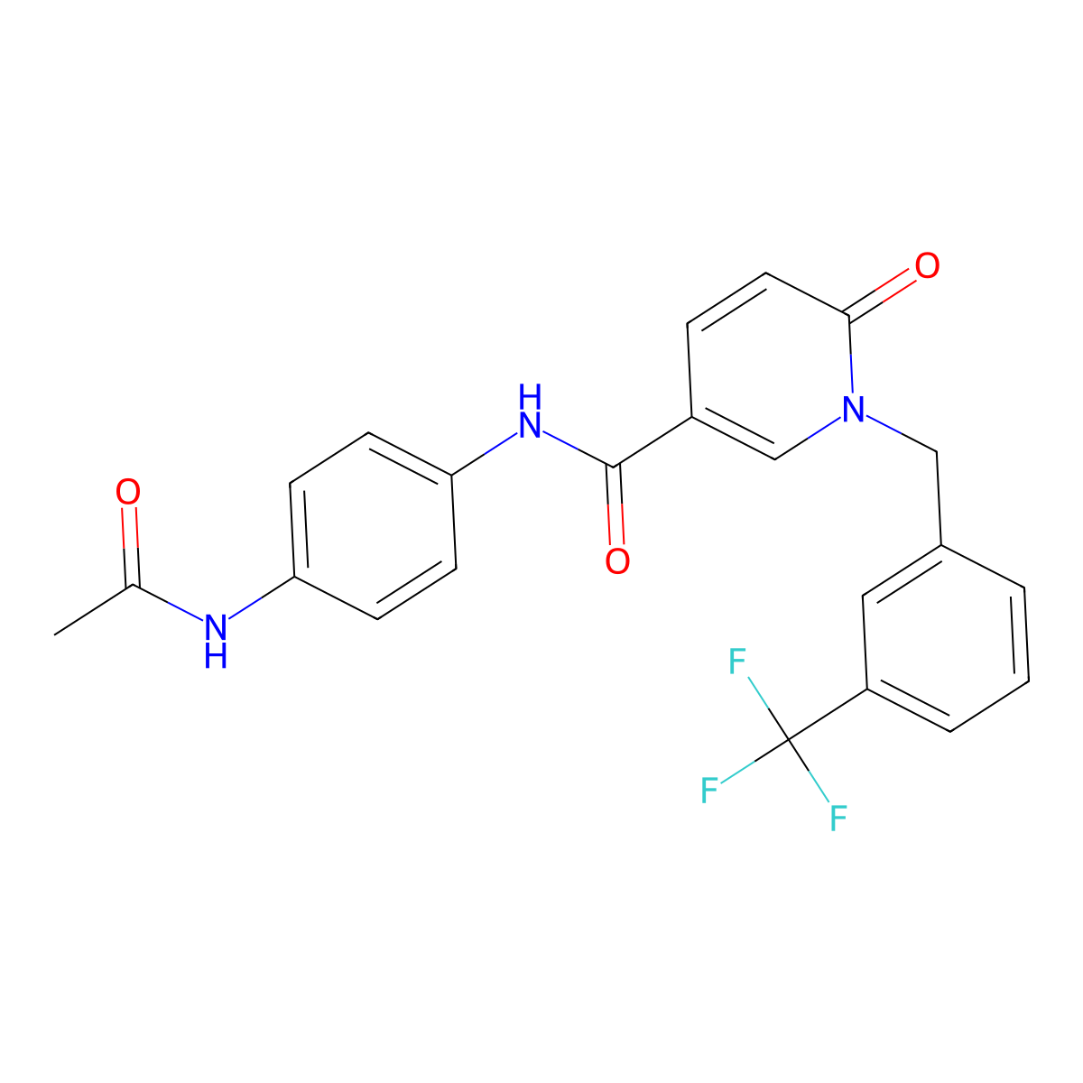N-(4-acetamidophenyl)-6-oxo-1-(3-(trifluoromethyl)benzyl)-1,6-dihydropyridine-3-carboxamide molecular structure, CAS 1005305-92-9