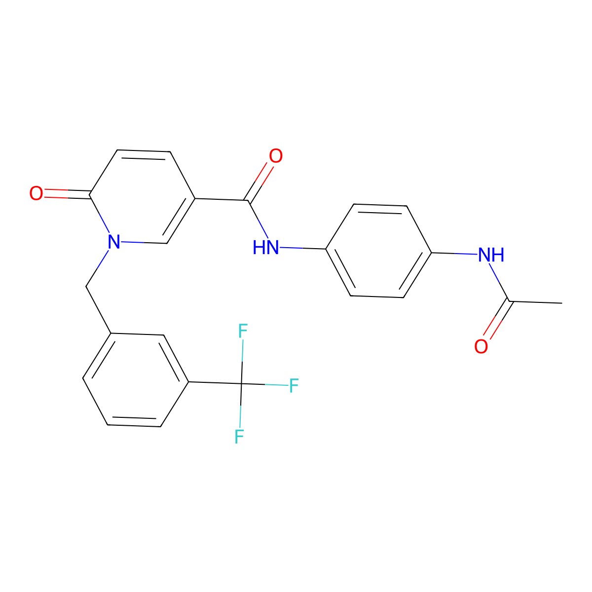 N-(4-acetamidophenyl)-6-oxo-1-(3-(trifluoromethyl)benzyl)-1,6-dihydropyridine-3-carboxamide molecular structure, CAS 1005305-92-9
