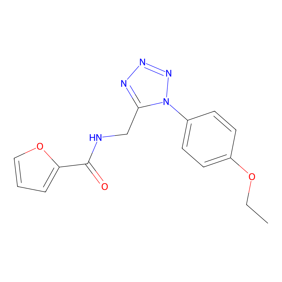 N-{[1-(4-ethoxyphenyl)-1H-1,2,3,4-tetrazol-5-yl]methyl}furan-2-carboxamide molecular structure, CAS 1005305-93-0