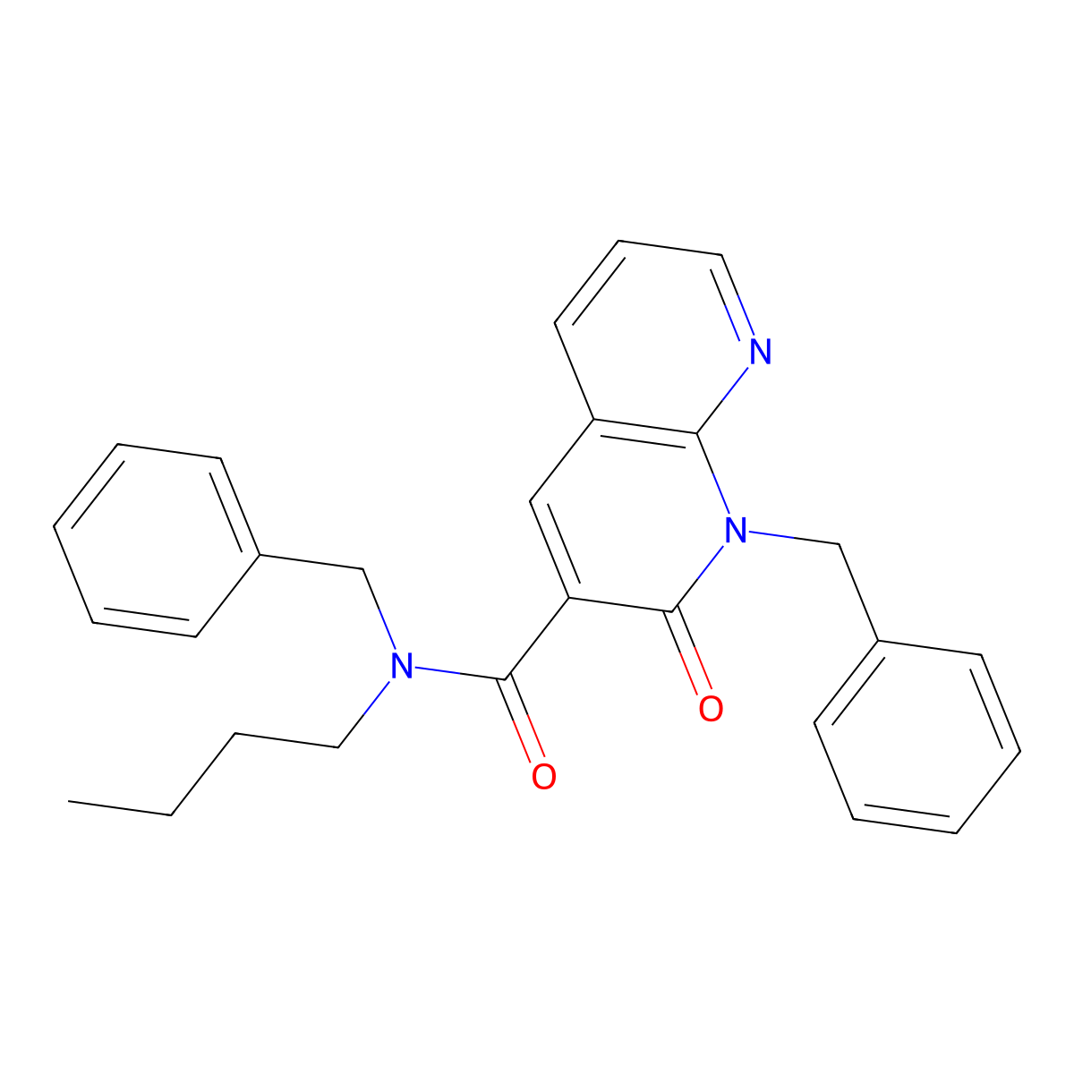 N,1-dibenzyl-N-butyl-2-oxo-1,2-dihydro-1,8-naphthyridine-3-carboxamide molecular structure, CAS 1005305-95-2